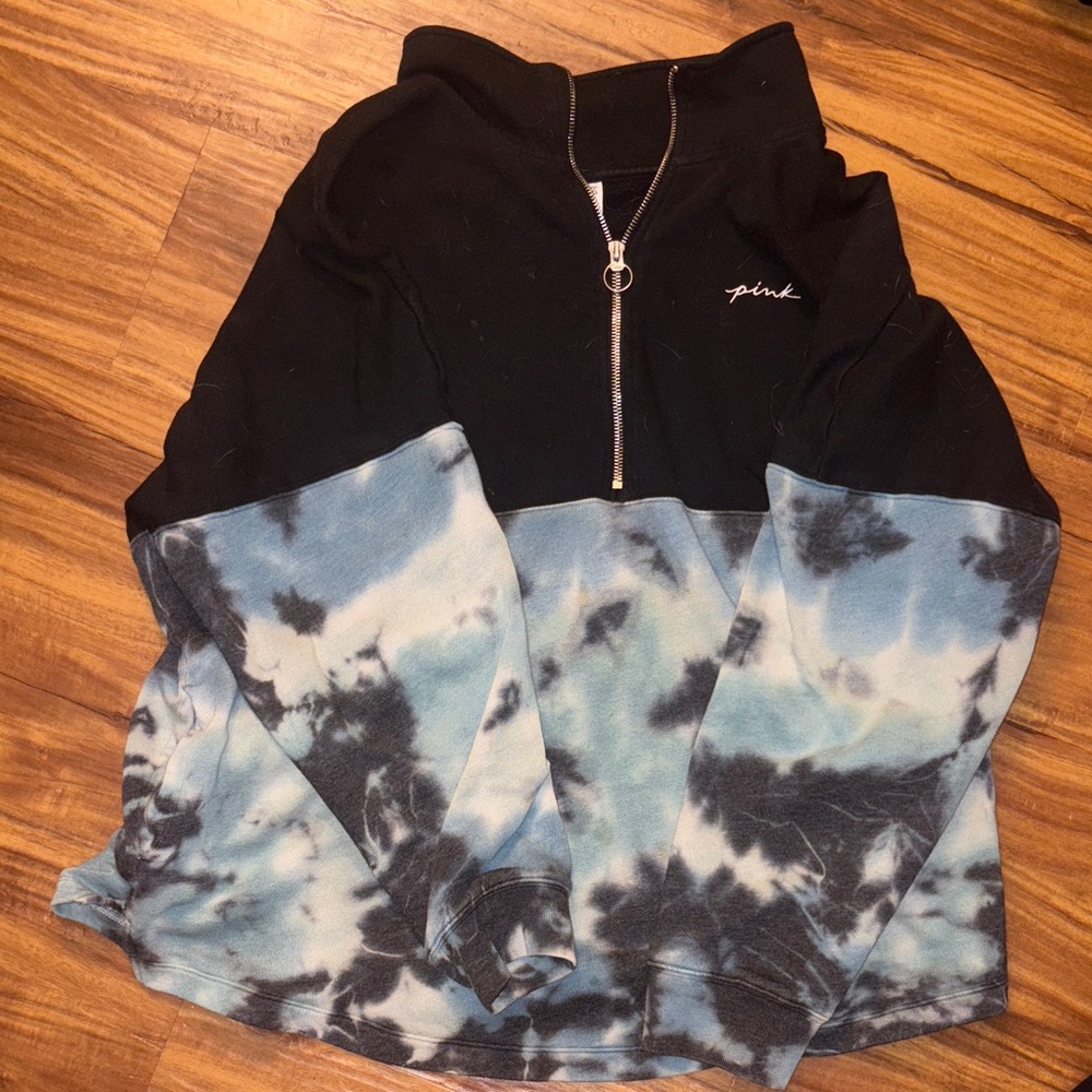PINK Victoria's Secret Black Half-Zip Sweatshirt